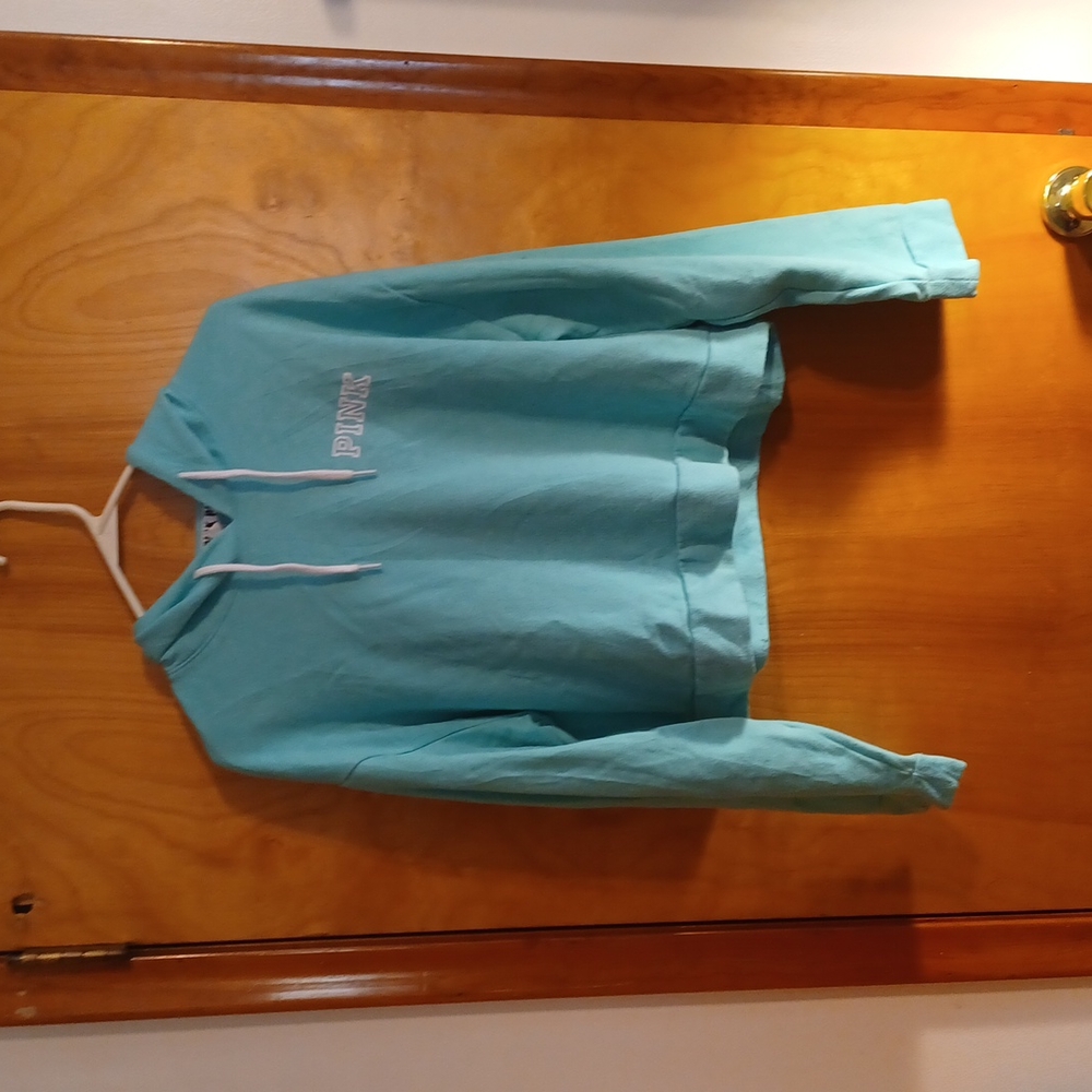 PINK teal hooded sweatshirt